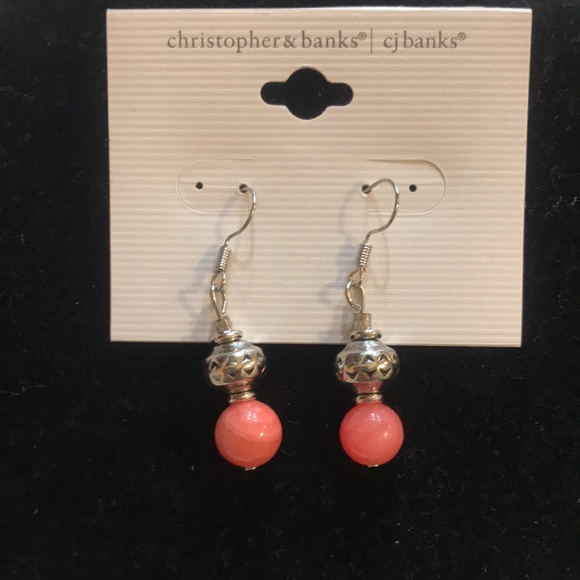 Basic Earrings Christopher & Banks Coral Color - Picture 1 of 5